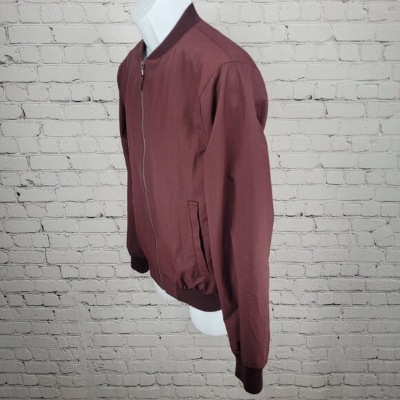 Bonobos Burgundy Lightweight Zip Lined Inner Pockets Bomber Jacket Small S - Picture 13 of 14